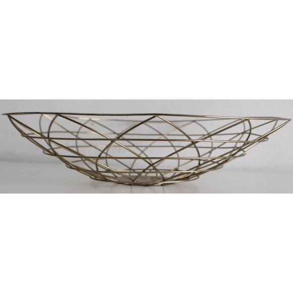 Large 18" Round brass wire Lotus basket Home Décor Staging - Picture 5 of 11